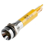 RS PRO Yellow Panel Mount Indicator, 12V, 8mm Mounting Hole Size, Solder Tab Termination, IP67
