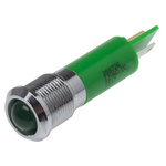 RS PRO Green Panel Mount Indicator, 12mm Mounting Hole Size, Solder Tab Termination, IP67