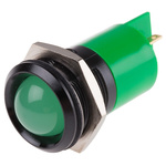 RS PRO Green Panel Mount Indicator, 22mm Mounting Hole Size, Solder Tab Termination