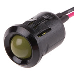 RS PRO Yellow Panel Mount Indicator, 2V dc, 12mm Mounting Hole Size, Lead Wires Termination