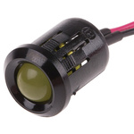 RS PRO Yellow Panel Mount Indicator, 12V dc, 12mm Mounting Hole Size, Lead Wires Termination