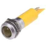RS PRO Yellow Panel Mount Indicator, 230V ac, 12mm Mounting Hole Size, IP67