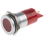 RS PRO Red Panel Mount Indicator, 22mm Mounting Hole Size, Solder Tab Termination