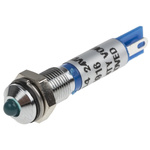 RS PRO Blue Panel Mount Indicator, 24V dc, 6mm Mounting Hole Size, Solder Tab Termination