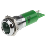 RS PRO Green Flashing LED Panel Mount Indicator, 24V dc, 14mm Mounting Hole Size, Solder Tab Termination