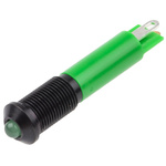 RS PRO Green Panel Mount Indicator, 24V dc, 6mm Mounting Hole Size, Solder Tab Termination
