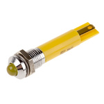 RS PRO Yellow Flashing LED Panel Mount Indicator, 12V dc, 8mm Mounting Hole Size, Solder Tab Termination