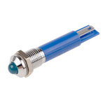 RS PRO Blue Panel Mount Indicator, 12V dc, 8mm Mounting Hole Size, Solder Tab Termination