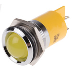 RS PRO Yellow Panel Mount Indicator, 230V ac, 22mm Mounting Hole Size
