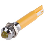 RS PRO Yellow Panel Mount Indicator, 12V dc, 8mm Mounting Hole Size, Solder Tab Termination