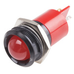 RS PRO Red Panel Mount Indicator, 22mm Mounting Hole Size, Solder Tab Termination