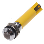 RS PRO Yellow Panel Mount Indicator, 8mm Mounting Hole Size, Solder Tab Termination, IP67