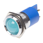 RS PRO Blue Panel Mount Indicator, 22mm Mounting Hole Size, Solder Tab Termination