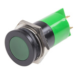 RS PRO Green Panel Mount Indicator, 24V ac/dc, 22mm Mounting Hole Size, Solder Tab Termination