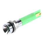 RS PRO Green Panel Mount Indicator, 24V c.c., 8mm Mounting Hole Size, Solder Tab Termination, IP67