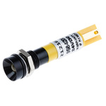 RS PRO Yellow Panel Mount Indicator, 24V dc, 8mm Mounting Hole Size, Solder Tab Termination, IP67