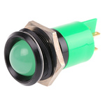 RS PRO Green Panel Mount Indicator, 22mm Mounting Hole Size, Solder Tab Termination