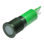 RS PRO Green Panel Mount Indicator, 220V ac, 14mm Mounting Hole Size, Faston, Solder Lug Termination, IP67