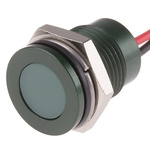 RS PRO Green Panel Mount Indicator, 24V dc, 14mm Mounting Hole Size, Lead Wires Termination, IP67