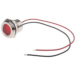 RS PRO Red Panel Mount Indicator, 28V dc, 22mm Mounting Hole Size, Lead Wires Termination, IP67