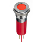 RS PRO Red Panel Mount Indicator, 24V dc, 12mm Mounting Hole Size, Faston, Solder Lug Termination, IP67
