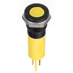 RS PRO Yellow Panel Mount Indicator, 24V dc, 12mm Mounting Hole Size, Faston, Solder Lug Termination, IP67
