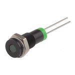 RS PRO Green Panel Mount Indicator, 2V dc, 6mm Mounting Hole Size, IP67