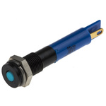 RS PRO Blue Panel Mount Indicator, 12V dc, 6mm Mounting Hole Size, Solder Tab Termination, IP67