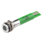 RS PRO Green Panel Mount Indicator, 12V dc, 8mm Mounting Hole Size, Solder Tab Termination, IP67
