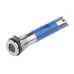 RS PRO Blue Panel Mount Indicator, 24V dc, 8mm Mounting Hole Size, Solder Tab Termination, IP67