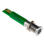 RS PRO Green Panel Mount Indicator, 24V dc, 8mm Mounting Hole Size, Solder Tab Termination, IP67