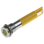 RS PRO Yellow Panel Mount Indicator, 220V ac, 8mm Mounting Hole Size, Solder Tab Termination, IP67