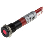RS PRO Red Panel Mount Indicator, 24V dc, 8mm Mounting Hole Size, Solder Tab Termination, IP67