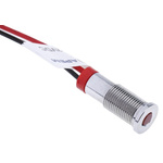 RS PRO Red Panel Mount Indicator, 2V dc, 6mm Mounting Hole Size, Lead Wires Termination, IP67