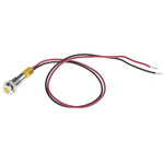 RS PRO Yellow Panel Mount Indicator, 24V dc, 6mm Mounting Hole Size, Lead Wires Termination, IP67