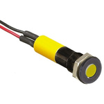 RS PRO Yellow Panel Mount Indicator, 2V dc, 6mm Mounting Hole Size, Lead Wires Termination, IP67