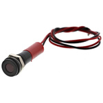 RS PRO Red Panel Mount Indicator, 24V dc, 8mm Mounting Hole Size, Lead Wires Termination, IP67