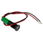 RS PRO Green Panel Mount Indicator, 24V dc, 8mm Mounting Hole Size, Lead Wires Termination, IP67