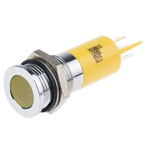 RS PRO Yellow Panel Mount Indicator, 12V dc, 14mm Mounting Hole Size, Solder Tab Termination, IP67