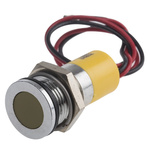 RS PRO Yellow Panel Mount Indicator, 24V dc, 14mm Mounting Hole Size, Lead Wires Termination, IP67