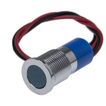 RS PRO Blue Panel Mount Indicator, 24V dc, 14mm Mounting Hole Size, Lead Wires Termination, IP67