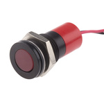 RS PRO Red Panel Mount Indicator, 24V dc, 14mm Mounting Hole Size, Lead Wires Termination, IP67