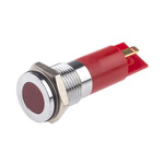 RS PRO Red Panel Mount Indicator, 6 → 36V dc, 14mm Mounting Hole Size, Solder Tab Termination, IP67