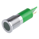 RS PRO Green Panel Mount Indicator, 6 → 36V dc, 14mm Mounting Hole Size, Solder Tab Termination, IP67