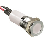 RS PRO White Panel Mount Indicator, 6 → 36V dc, 14mm Mounting Hole Size, Lead Wires Termination, IP67
