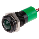 RS PRO Green Panel Mount Indicator, 24V dc, 14mm Mounting Hole Size, Lead Wires Termination, IP67
