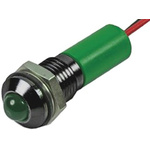RS PRO Green Panel Mount Indicator, 2V dc, 8mm Mounting Hole Size, Lead Wires Termination, IP67