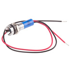 RS PRO Blue Panel Mount Indicator, 12V dc, 8mm Mounting Hole Size, Lead Wires Termination, IP67