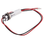 RS PRO White Panel Mount Indicator, 24V dc, 8mm Mounting Hole Size, Lead Wires Termination, IP67