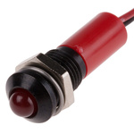 RS PRO Red Panel Mount Indicator, 24V dc, 8mm Mounting Hole Size, Lead Wires Termination, IP67